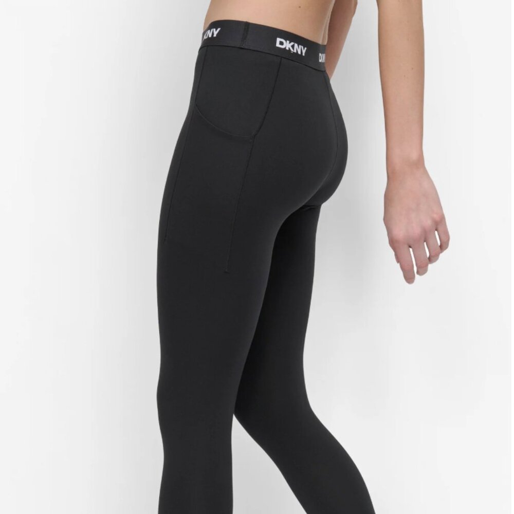 DKNY / Cropped Mid Rise Logo Waist Legging - Picture 6 of 8